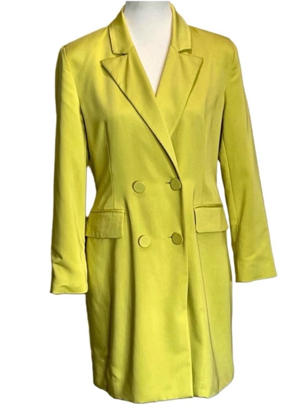 7 For All Mankind Lime Green Blazer Dress Jacket Small Like New
